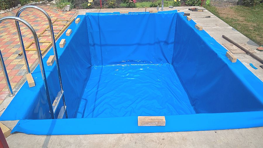ПВХ вкладыш для бассейна — Голубая ПВХ пленка для отделки бассейна: Haogenplast; SBG